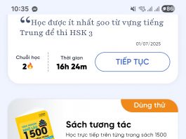 Các tính năng của TOB - 1500 từ vựng tiếng Trung